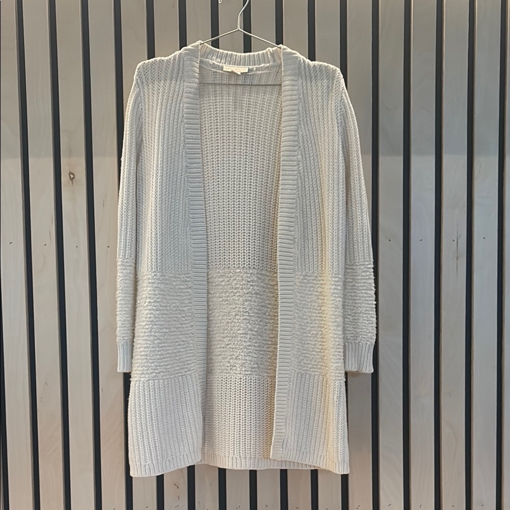 Elegant Cream Open-Front Sweater